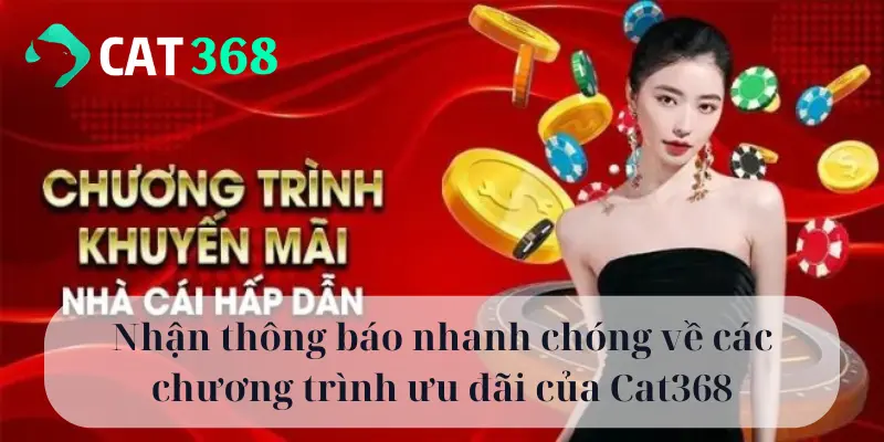 Nhận thông báo nhanh chóng về các chương trình ưu đãi của Cat368